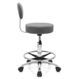 Swivel Stool With Back Grey