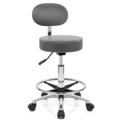 Swivel Stool With Back Grey