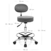 Swivel Stool With Back Grey