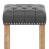 Chelsea Oak Stool Grey Leather