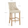 Ascot Oak Stool Cream Leather