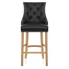 Ascot Oak Stool Black Leather