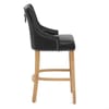 Ascot Oak Stool Black Leather