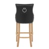 Ascot Oak Stool Black Leather