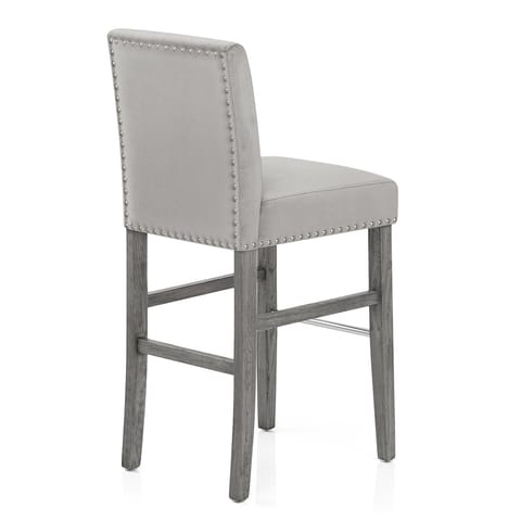 Brunswick Stool Grey Velvet