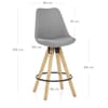 Aero Bar Stool Grey Fabric