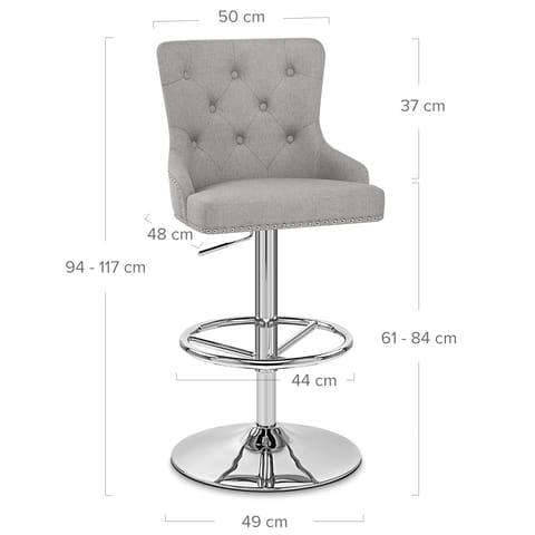 Manor Bar Stool Grey Fabric