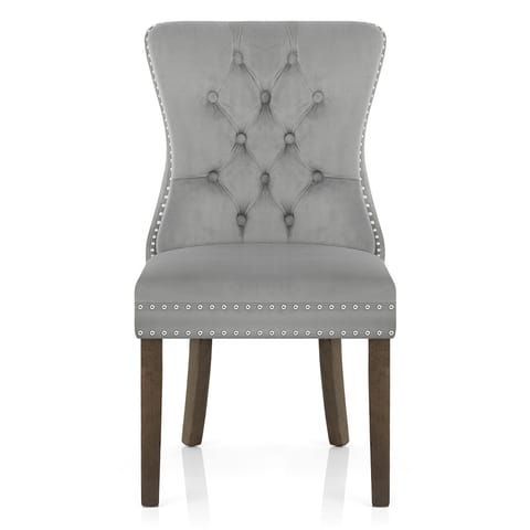 Kensington Dining Chair Grey Velvet