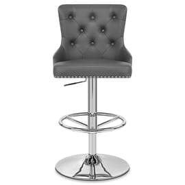 Manor Bar Stool Grey Leather