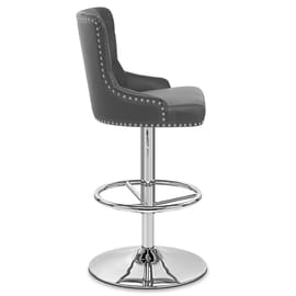 Manor Bar Stool Grey Leather
