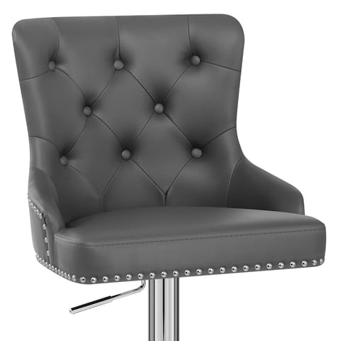 Manor Bar Stool Grey Leather