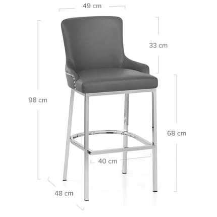 Bliss Bar Stool Grey Dimensions