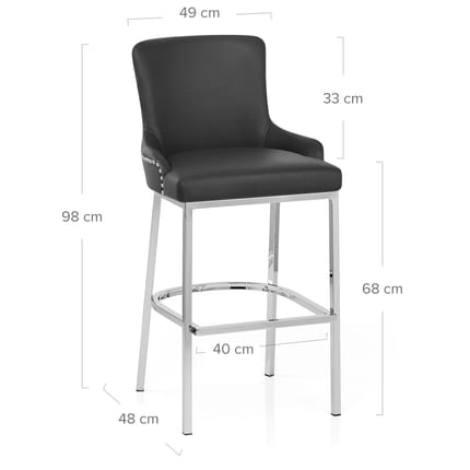 Bliss Bar Stool Black Dimensions