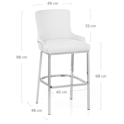 Bliss Bar Stool White Dimensions