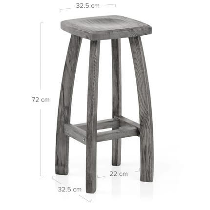 Oslo Bar Stool Grey Dimensions