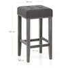 Dove Bar Stool Charcoal Fabric