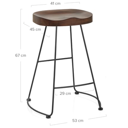 Freedom Black Stool Dark Wood Dimensions