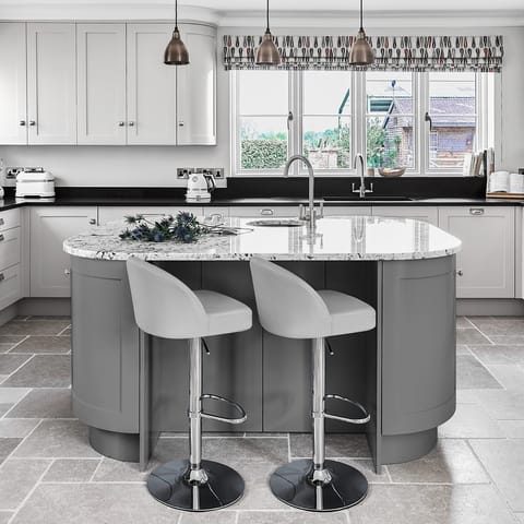 Mimi Chrome Stool Grey