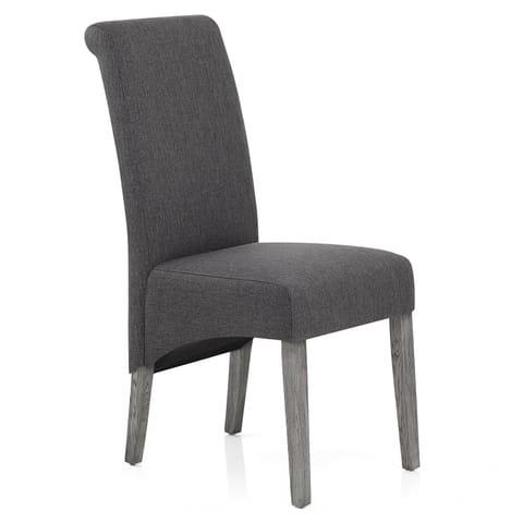 Carlo Grey Oak Chair Charcoal Fabric