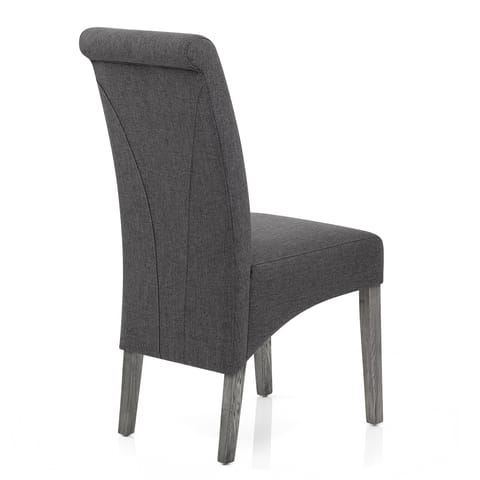 Carlo Grey Oak Chair Charcoal Fabric