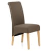 Carlo Oak Chair Brown Fabric