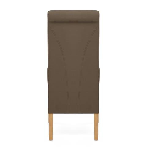 Carlo Oak Chair Brown Fabric