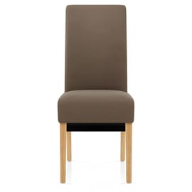 Carlo Oak Chair Brown Fabric