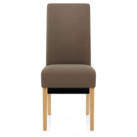 Carlo Oak Chair Brown Fabric