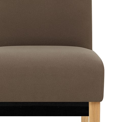 Carlo Oak Chair Brown Fabric