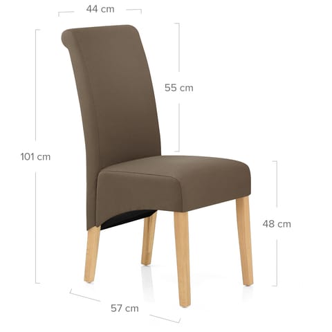 Carlo Oak Chair Brown Fabric