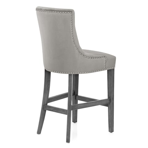 Etienne Bar Stool Grey Velvet