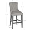 Etienne Bar Stool Grey Velvet