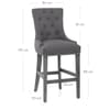 Etienne Bar Stool Charcoal Fabric