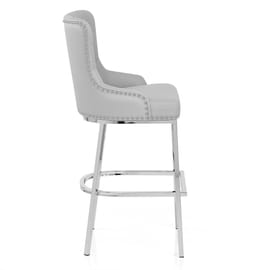 Grange Bar Stool Grey Leather