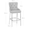 Grange Bar Stool Grey Leather