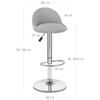 Glee Bar Stool Grey Fabric