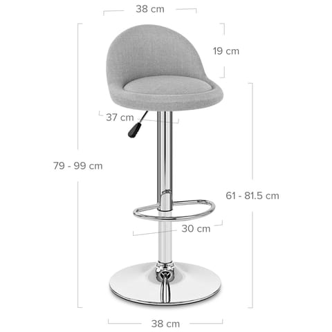 Glee Bar Stool Grey Fabric