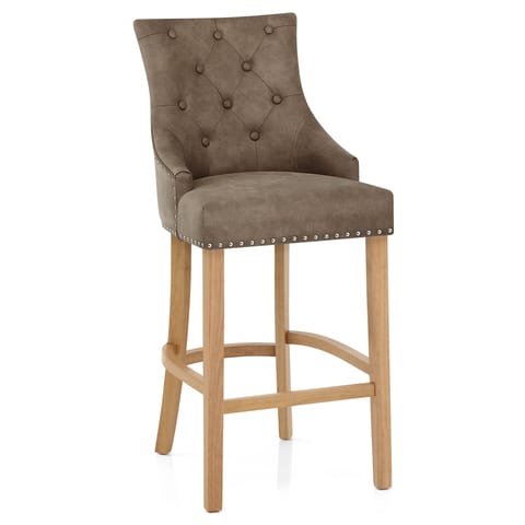 Ascot Oak Stool Antique Brown