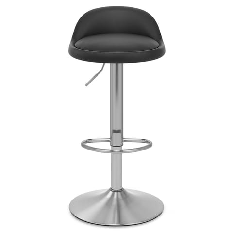 Lulu Brushed Steel Stool Black