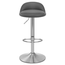 Lulu Brushed Steel Stool Grey