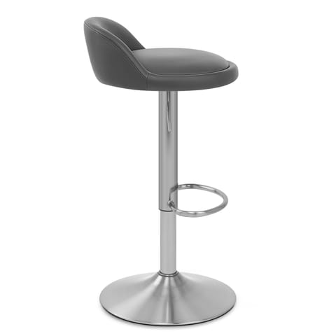 Lulu Brushed Steel Stool Grey