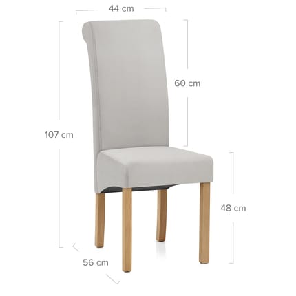 Carolina Dining Chair Grey Velvet Dimensions