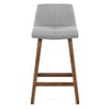 Impulse Wooden Stool Grey Fabric