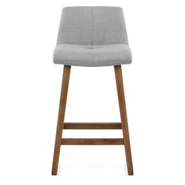 Impulse Wooden Stool Grey Fabric