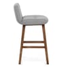 Impulse Wooden Stool Grey Fabric