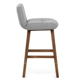 Impulse Wooden Stool Grey Fabric