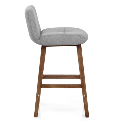 Impulse Wooden Stool Grey Fabric