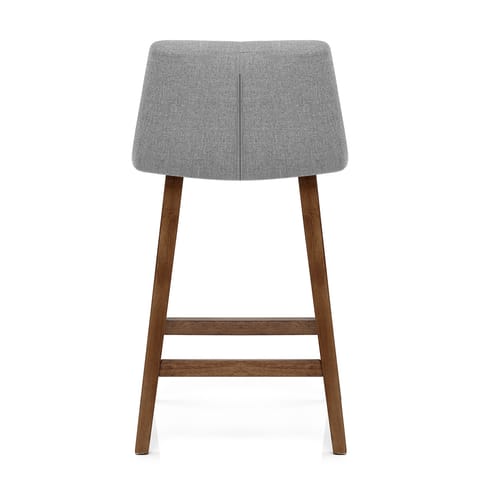 Impulse Wooden Stool Grey Fabric