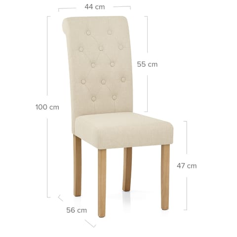 Portland Dining Chair Cream Fabric