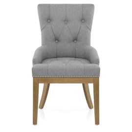 Knightsbridge Oak Chair Grey Fabric